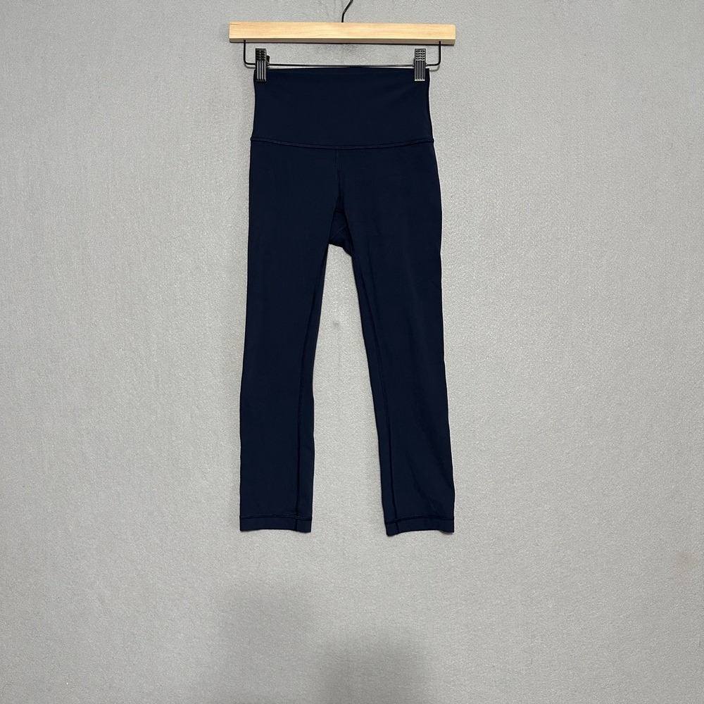 Lululemon Align High-Rise Crop 21 Navy Blue Nulu Yoga Leggings Size 2 W6BEQS